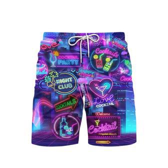 Lets Go To The Cocktail Party Neon Beach Shorts For Men | Newhawaiianshirts