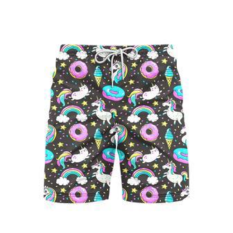 Life Is Better With Unicorn And Donuts Beach Shorts For Men | Newhawaiianshirts CA