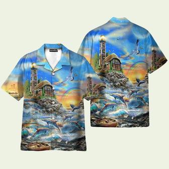 Lighthouse Beside The Sea In Sunset Hawaiian Shirt | Newhawaiianshirts UK