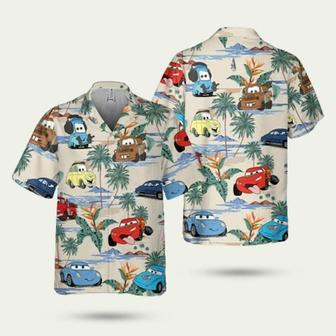 Lightning Mcqueen Doc Hudson Summer Coconut Pattern Hawaiian Shirt | Newhawaiianshirts CA