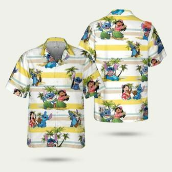 Lilo And Stitch Dancing On The Beach Hawaiian Shirt | Newhawaiianshirts CA