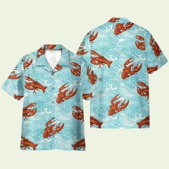 Lobster Blue Wave Tropical Hawaiian Shirt | Newhawaiianshirts