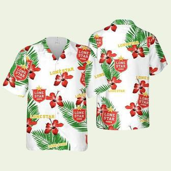 Lone Star Beer Hibiscus Flower Pattern Hawaiian Shirt | Newhawaiianshirts