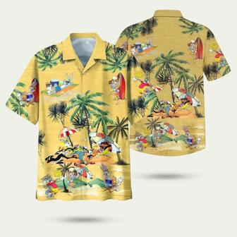 Looney Tunes Bugs And Lola Bunny Summer Time Yellow Hawaiian Shirt | Newhawaiianshirts AU