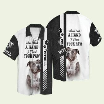 Love Pitbull When I Need A Hand I Found Your Paw Hawaiian Shirt | Newhawaiianshirts UK