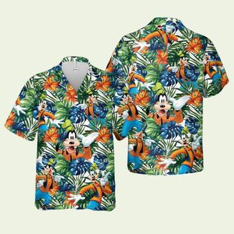 Lovely Goofy Dog Hello Summer Green Tropical Hawaiian Shirt | Newhawaiianshirts