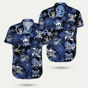 Luffy One Piece Crew Logo Floral Hawaiian Shirt | Newhawaiianshirts