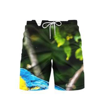 Macaw Parrot Love Nature Beach Shorts For Men | Newhawaiianshirts UK