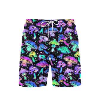 Magic Mushroom Neon Galaxy Colorful Beach Shorts For Men | Newhawaiianshirts UK