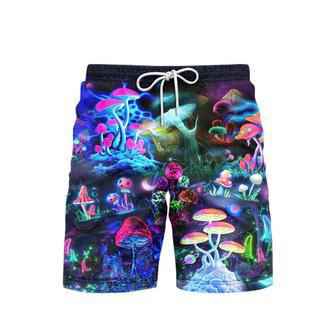 Magic Mushrooms Forest Hippie Beach Shorts For Men | Newhawaiianshirts AU