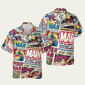 Marvel Avengers Superhero Pattern Hawaiian Shirt | Newhawaiianshirts CA