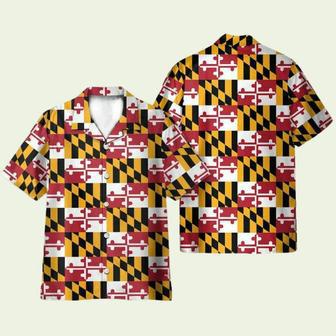 Maryland Flag Tropical Mens Hawaiian Shirt | Newhawaiianshirts