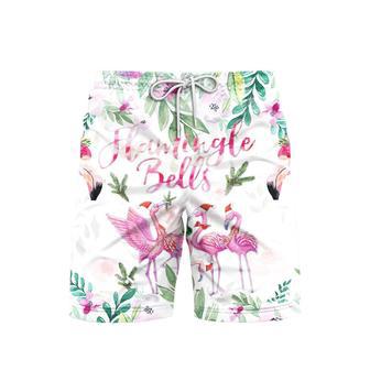 Merry Flamingo On Christmas Day Beach Shorts For Men | Newhawaiianshirts CA