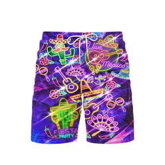 Mexican Neon Beach Shorts For Men | Newhawaiianshirts CA