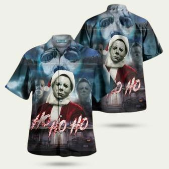 Michael Myers Ho Ho Ho This Is My Happy Christmas Face Hawaiian Shirt | Newhawaiianshirts