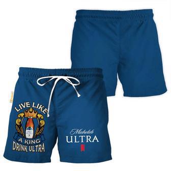 Michelob Ultra Blue Basic Swim Trunks | Newhawaiianshirts CA