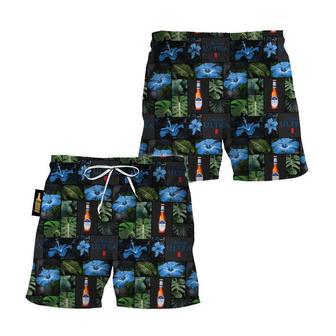 Michelob Ultra Hibiscus Flower Swim Trunks | Newhawaiianshirts DE