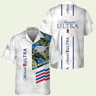 Michelob Ultra White Tropical Flower Hawaiian Shirt | Newhawaiianshirts UK