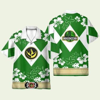 Mighty Morphin Power Ranger Movie Green Cosplay Costume Hawaiian Shirt | Newhawaiianshirts UK