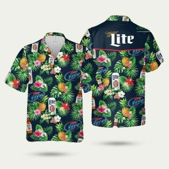 Miller Lite Beer Tropical Flower Hawaiian Shirt | Newhawaiianshirts DE