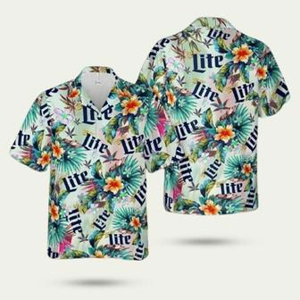 Miller Lite Colorful Tropical Floral Hawaiian Shirt | Newhawaiianshirts DE