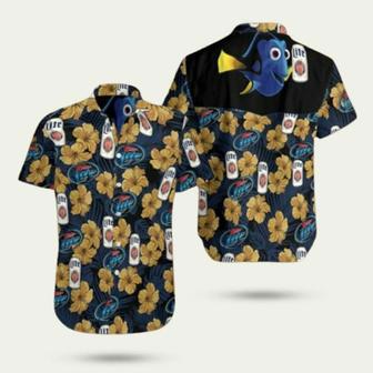 Miller Lite Dory And Yellow Flowers Hawaiian Shirt | Newhawaiianshirts DE