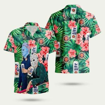 Miller Lite Michael Myers Jason Voorhees Hawaiian Shirt | Newhawaiianshirts UK