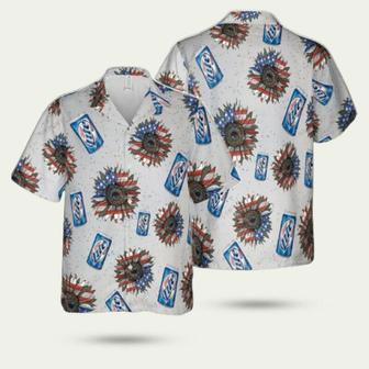 Miller Lite Sunflowers Of July American Independence Day Hawaiian Shirt | Newhawaiianshirts