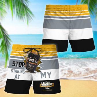 Modelo Negra Stop Staring At Horizontal Striped Swim Trunks | Newhawaiianshirts AU