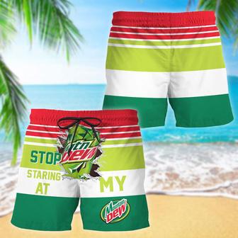 Mountain Dew Stop Staring At Horizontal Striped Swim Trunks | Newhawaiianshirts AU