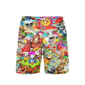 Mushroom Hippie Beach Shorts For Men | Newhawaiianshirts UK