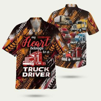 My Heart Belong To A Truck Driver Hawaiian Shirt | Newhawaiianshirts DE