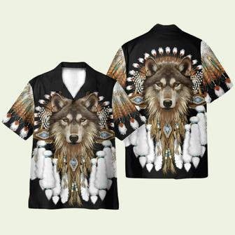 Native American Indian Wolf Hawaiian Shirt | Newhawaiianshirts DE