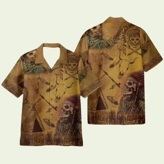 Native American Skull War Hawaiian Shirt | Newhawaiianshirts DE