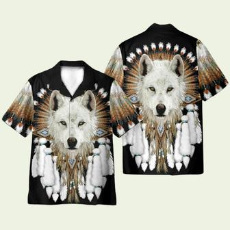 Native American White Wolf Hawaiian Shirt | Newhawaiianshirts DE