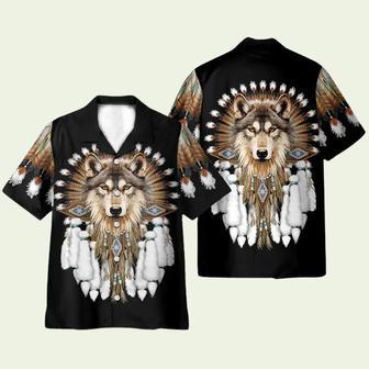 Native American Wolf Mens Hawaiian Shirt | Newhawaiianshirts DE