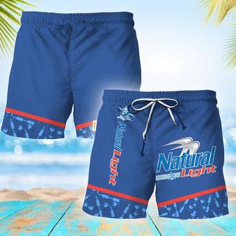 Natural Light Bottle Pattern Swim Trunks | Newhawaiianshirts AU