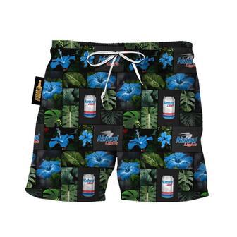 Natural Light Tropical Hibiscus Flower Swim Trunks | Newhawaiianshirts AU