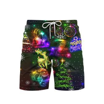 Neon Christmas Merry Everything Happy Always Beach Shorts For Men | Newhawaiianshirts AU