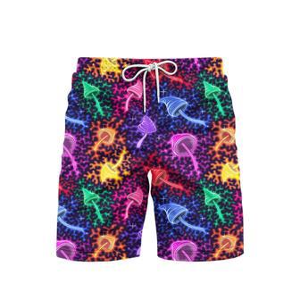 Neon Colorful Mushroom Beach Shorts For Men | Newhawaiianshirts UK