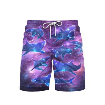 Neon Glowing Shark Beach Shorts For Men | Newhawaiianshirts UK