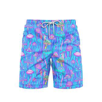 Neon Hippie Mushroom Beach Shorts For Men | Newhawaiianshirts DE