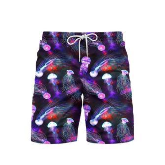 Neon Jellyfish Pattern Galaxy Beach Shorts For Men | Newhawaiianshirts CA