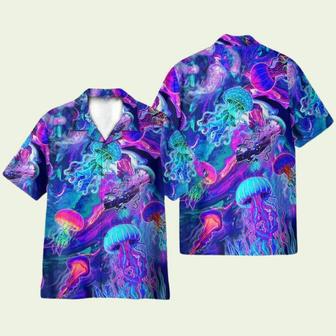 Neon Jellyfish Under The Sea Hawaiian Shirt | Newhawaiianshirts CA