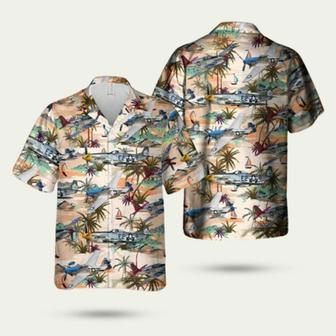 North American P 51 Mustang Coconut Trees Hawaiian Shirt | Newhawaiianshirts UK