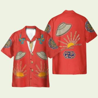 Nudie Cohn Original Orange Nudie Suit Cosplay Costume Hawaiian Shirt | Newhawaiianshirts DE