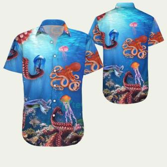 Ocean Shirts Jellyfish And Octopus Hawaiian Shirt | Newhawaiianshirts CA