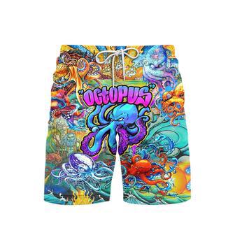 Octopus Colorful Hippie Beach Shorts For Men | Newhawaiianshirts DE