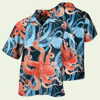 Octopus Colorful Ocean Life Basic Summer Hawaiian Shirt | Newhawaiianshirts UK