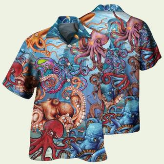 Octopus Colorful Octopus In The Ocean Want To Play Summer Hawaiian Shirt | Newhawaiianshirts AU